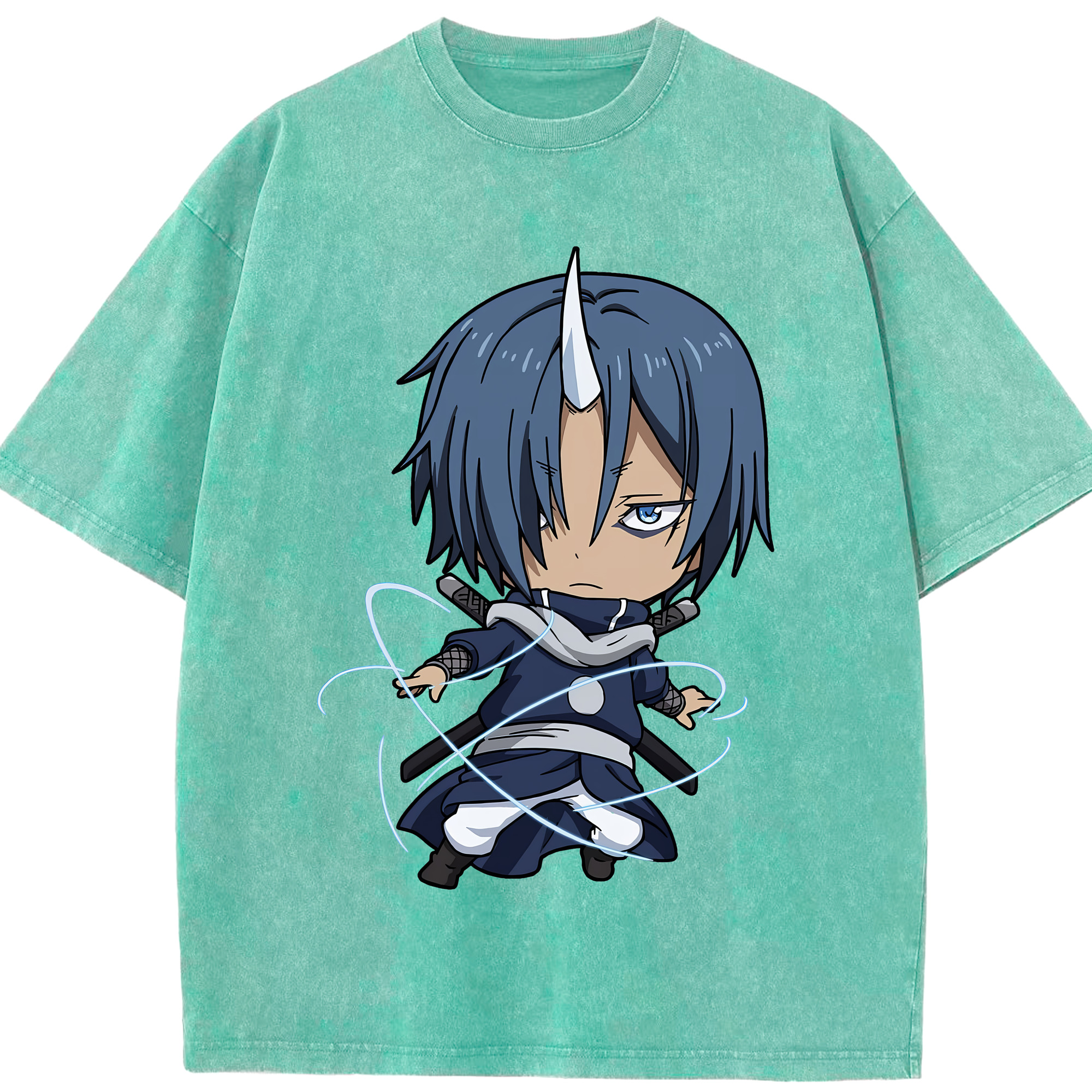 （画像用） 転スラ Regarding Reincarnated to Slime 綿100% ヴィンテージ風 半袖Tシャツ（フロントプリント）